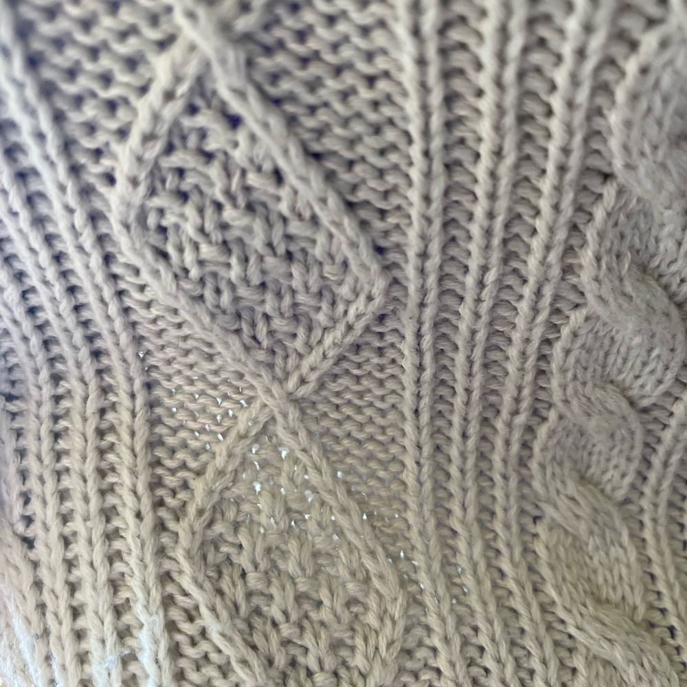 Asymmetrical Cream Ribbed Cardigan - Picture 5 of 5
